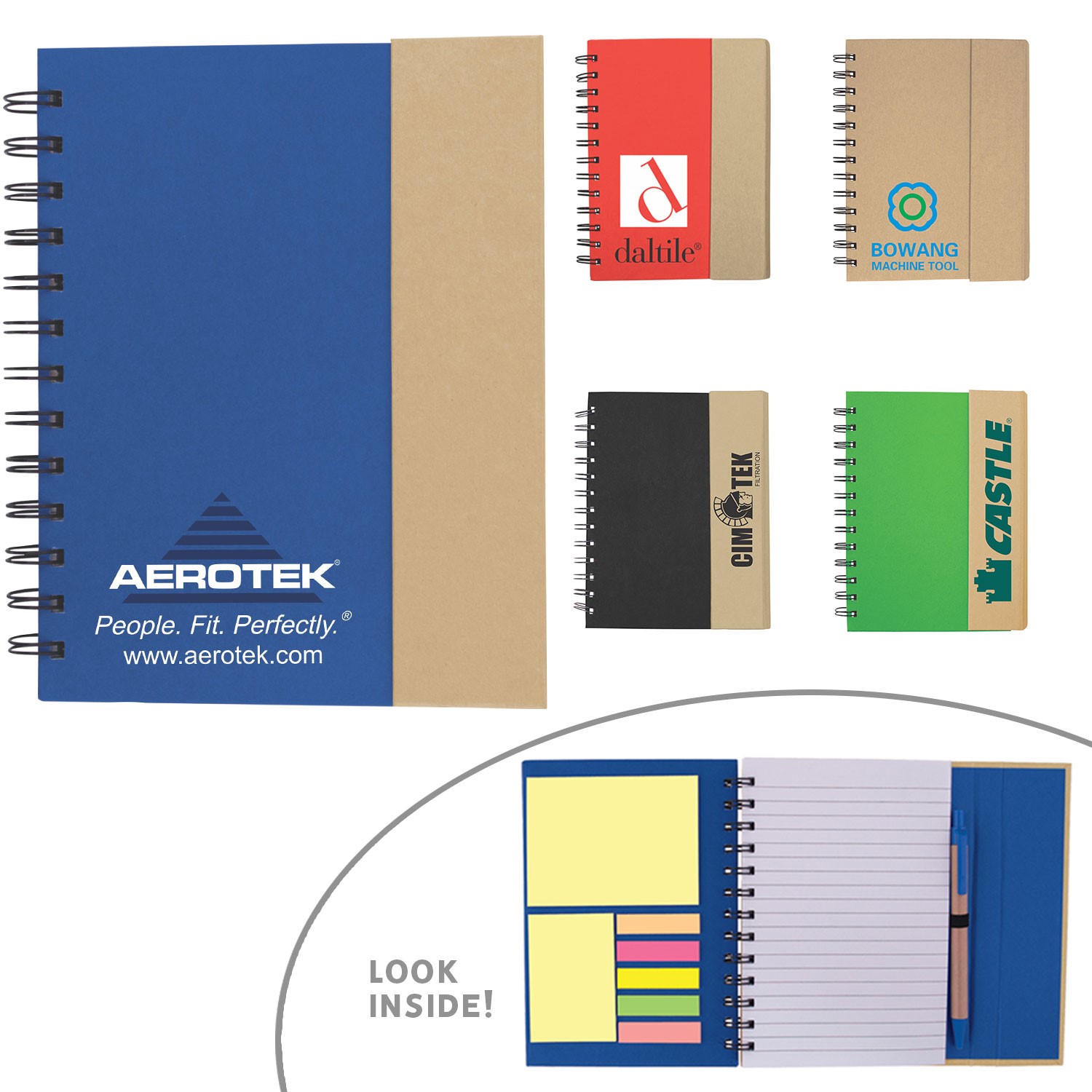 Eco-Recycled Journal with Sticky Notes, Flags and Pen