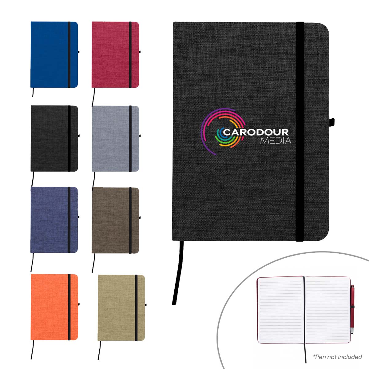 JORNIKOLOR RPET Heathered Journal with pen loop